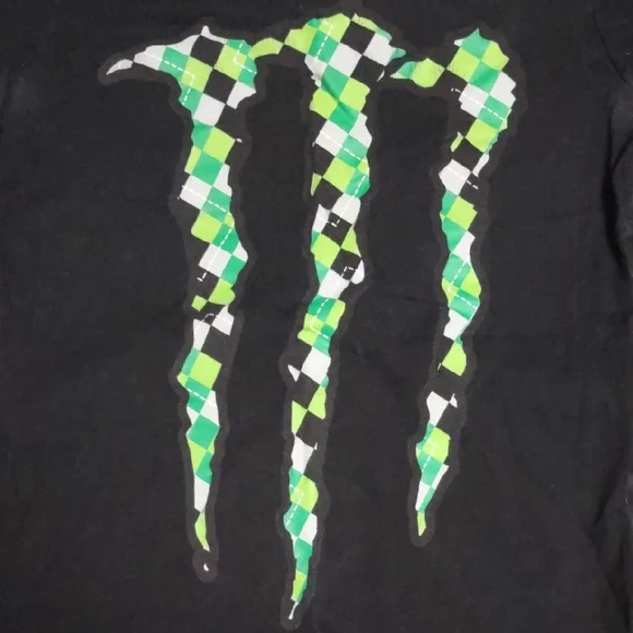 Monster Energy Black T-Shirt with Green Logo - Picture 2 of 5